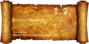 Kircz Henrik névjegykártya